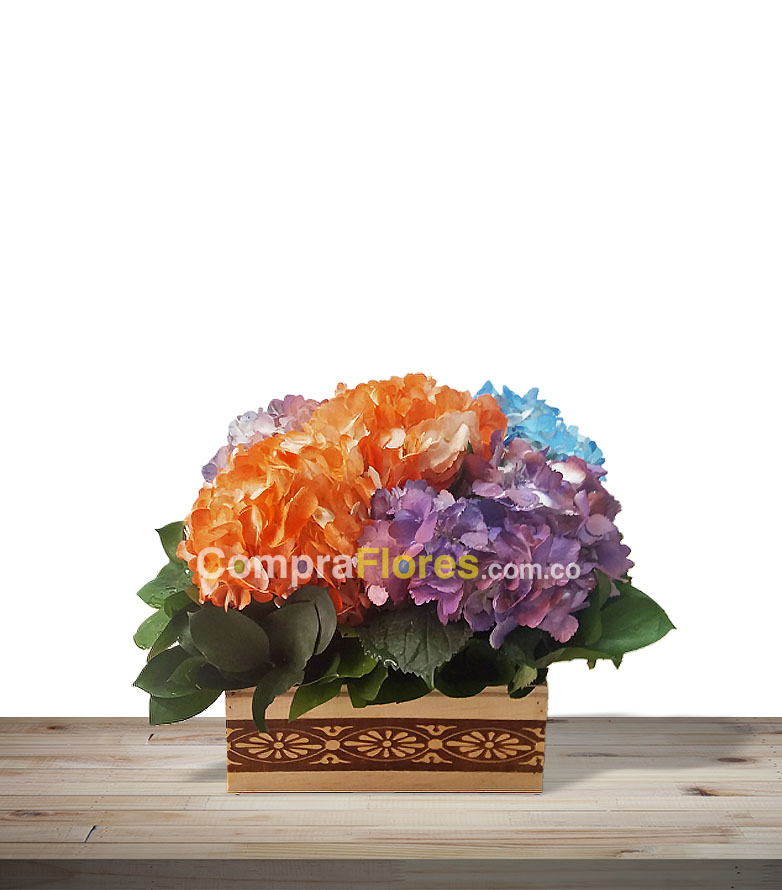 Canasta de hortensias flores en Cali