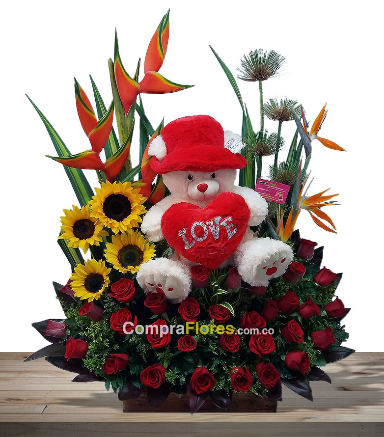 Arreglo Floral Maravilloso con Peluche