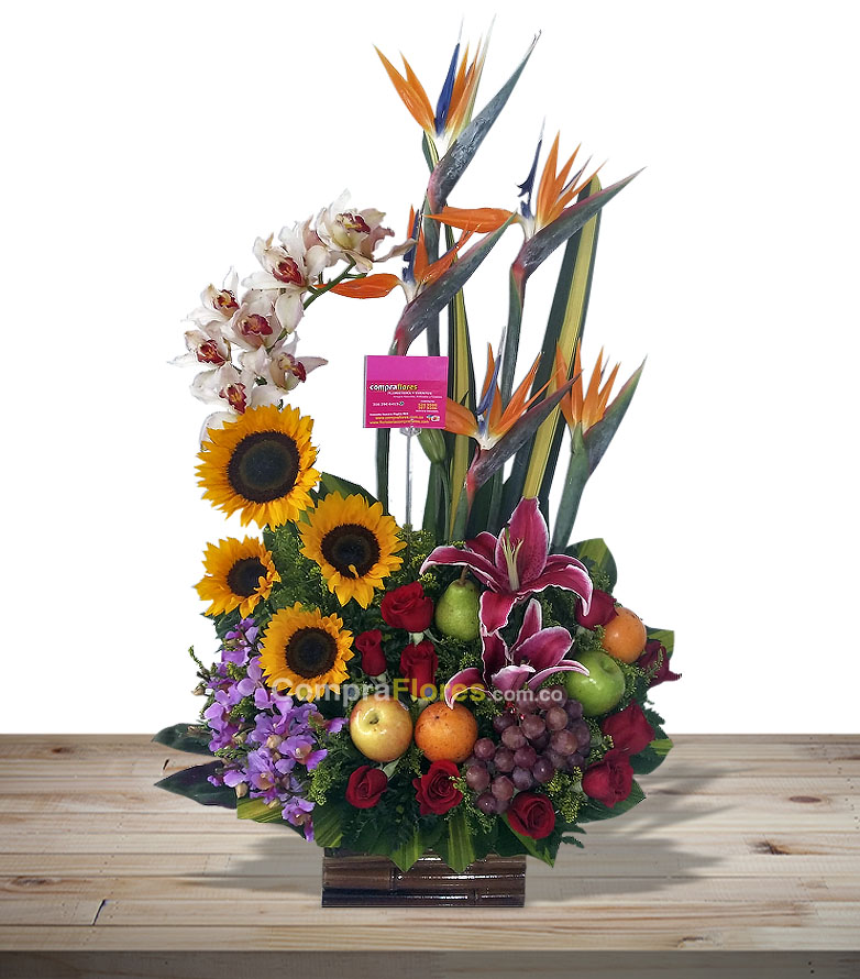Ramo de Flores exotico con frutas