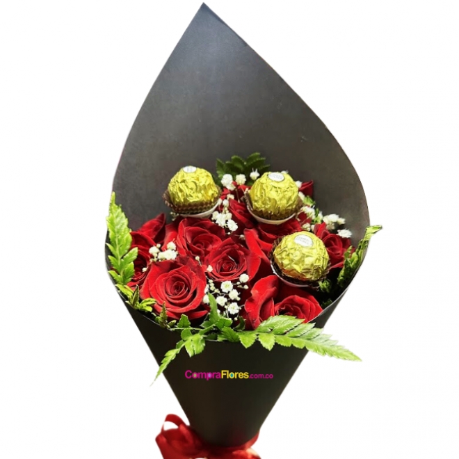 Bouquet de Rosas y Chocolates 