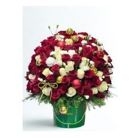 Canasta de rosas Navidad