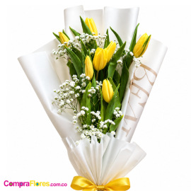 Ramo de 7 Tulipanes Amarillos 